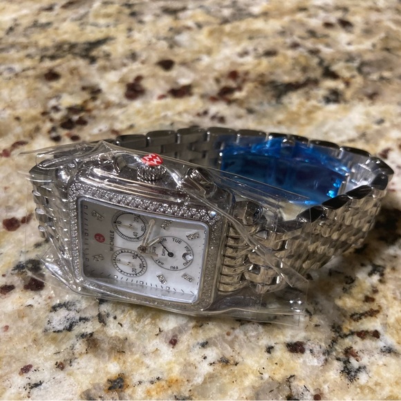 MICHELE Deco XL Stainless-Steel Diamond Watch - Picture 5 of 6